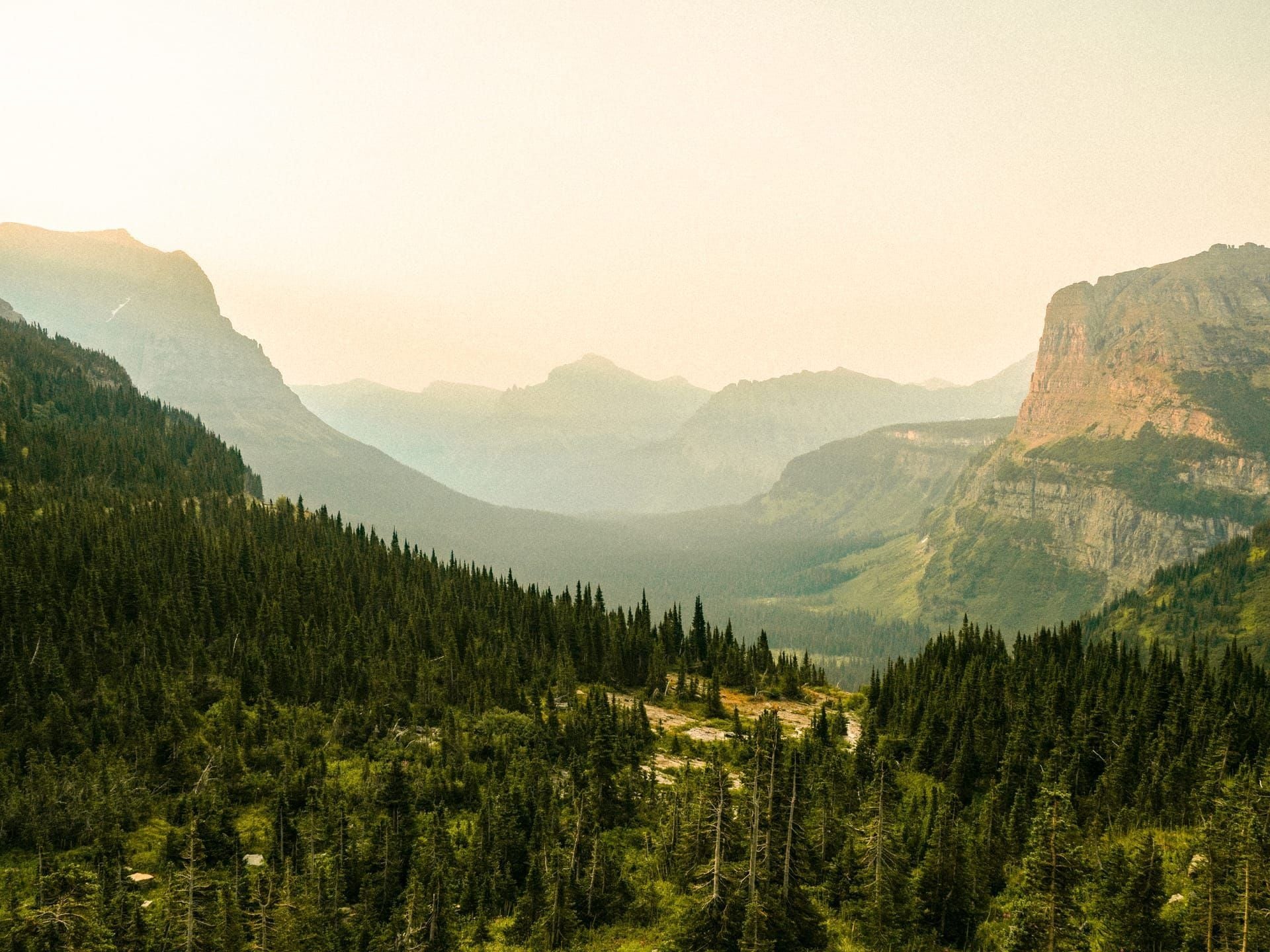 Mountain valley landscape in the Mountain West.